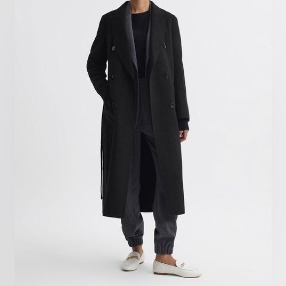 ISO: Reiss Arla Belted Double Breasted Coat in Black - Picture 3 of 4